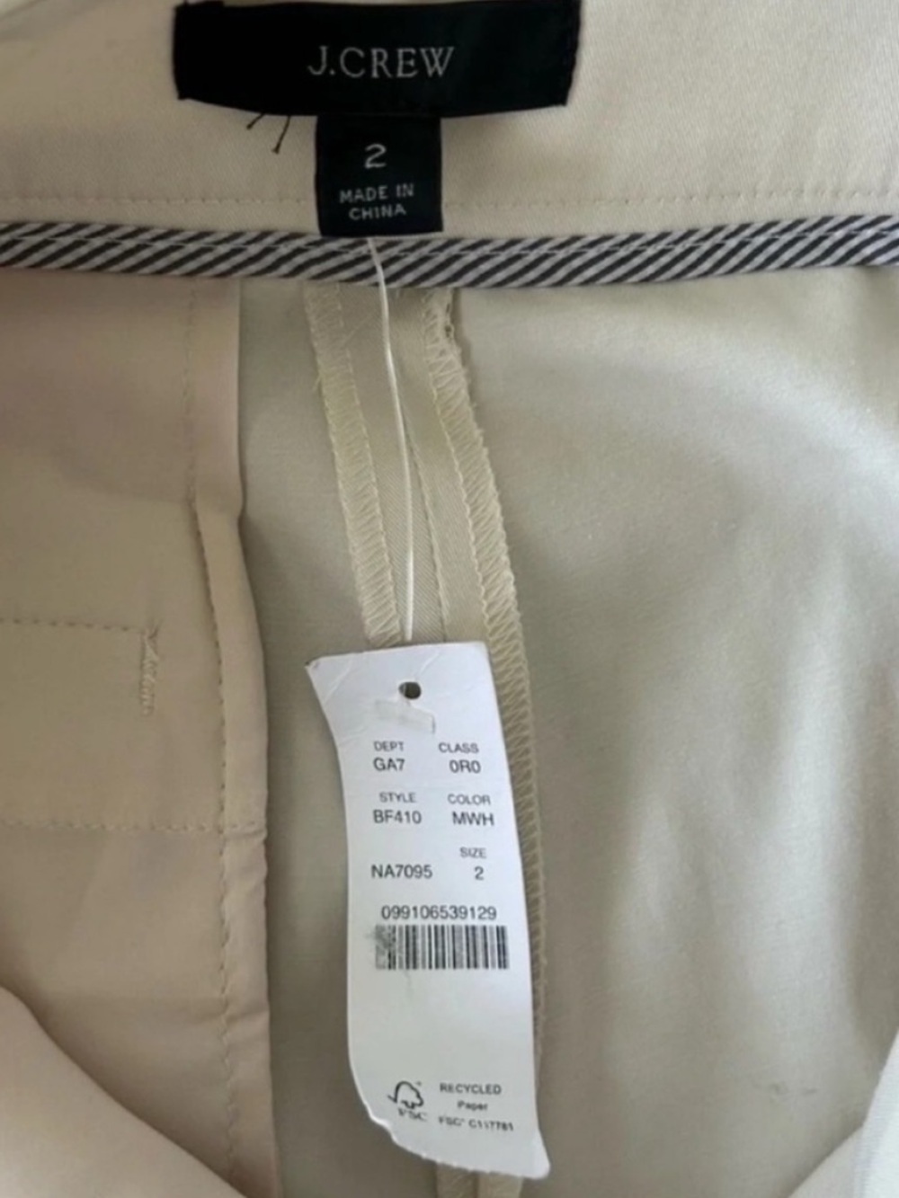 NWT J. Crew Willa Straight Leg Lightweight Chino Pants Ivory - Picture 8 of 8